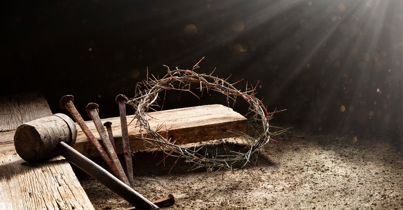 Cross, nails, and crown of thorns, holy week reflections good friday