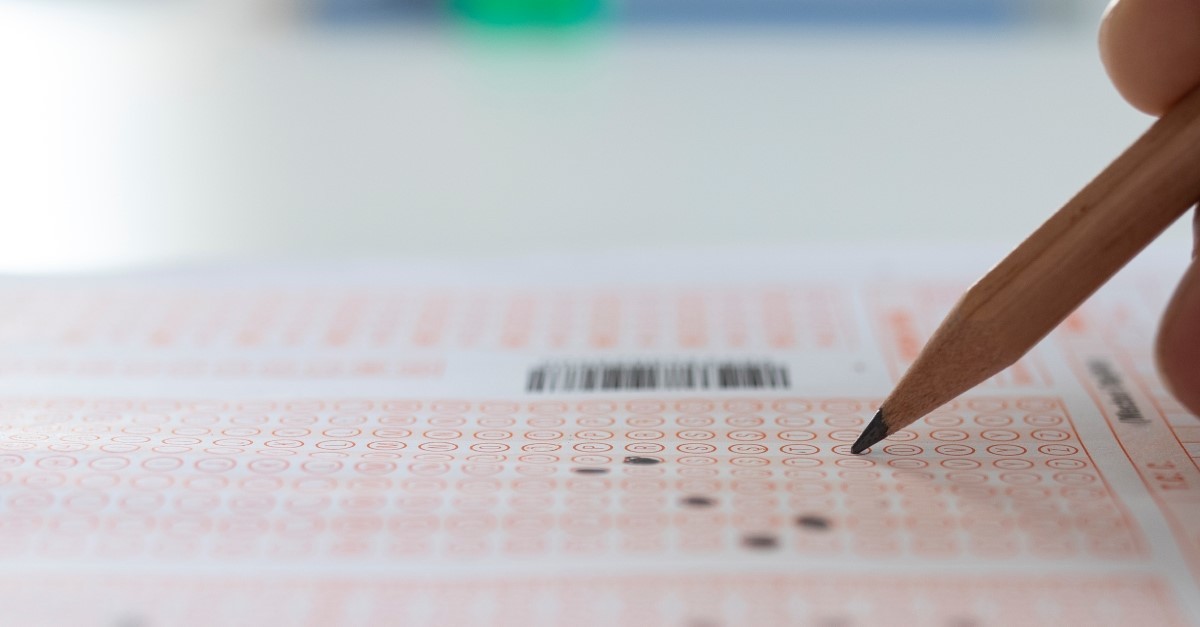 person taking multiple choice test, prayer for a test
